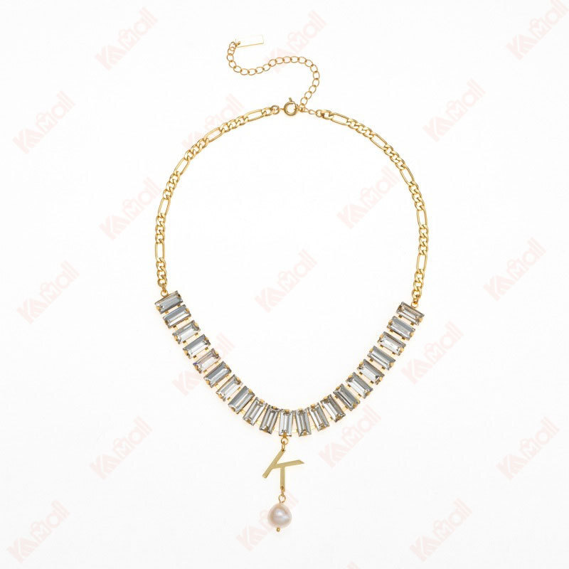 diamond necklace twisted piece chain